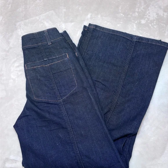 Anthropologie Maeve Dark Blue Wide-Leg Jeans - Picture 3 of 9